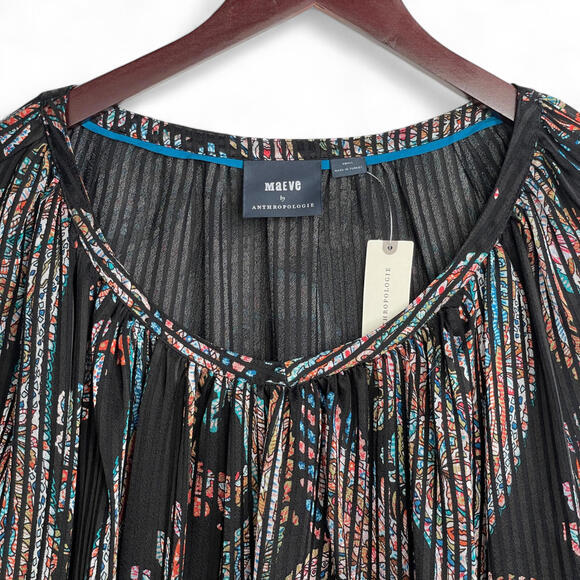 Maeve‎ Madeira Paisley Peasant Blouse Small Semi-Sheer Boho Top Anthropologie - Picture 6 of 9